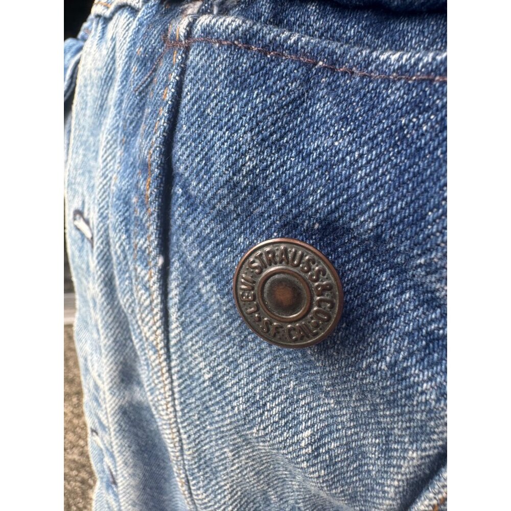 Vintage 80s Levi’s Acid Wash Denim Jacket Womens Small 17.5” P2P USA Trucker - Picture 3 of 9